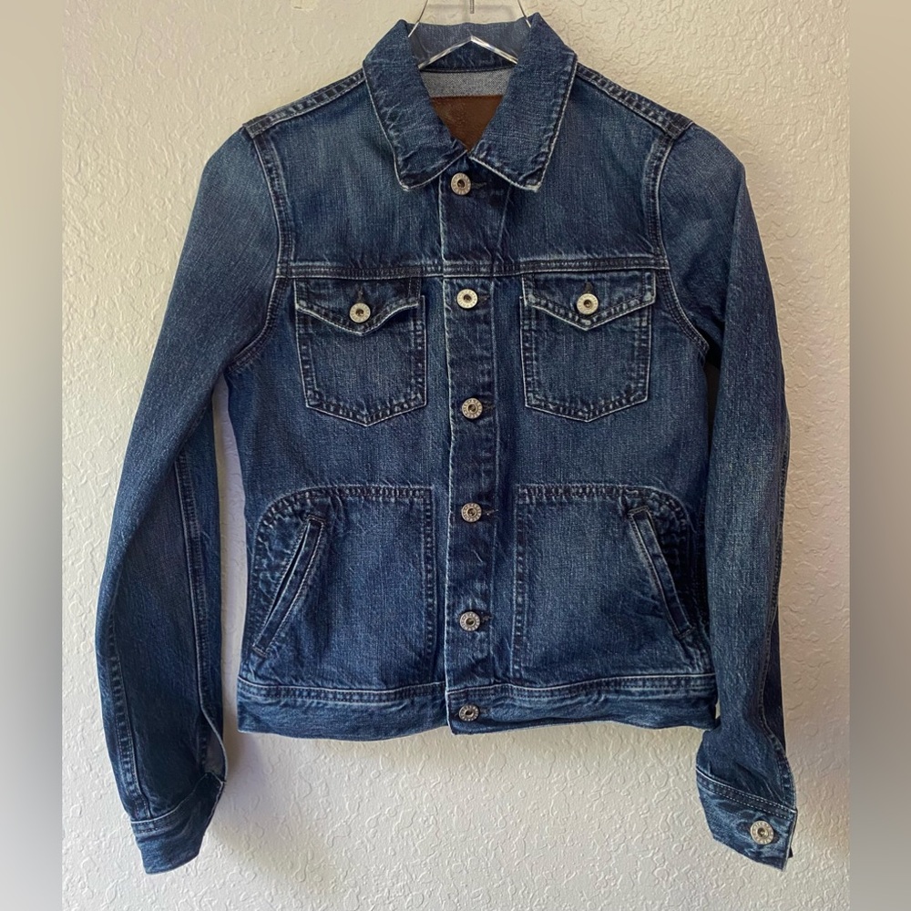 AG Robyn Jean Jacket Medium Wash 100% cotton Classic Style SZ S Small Pockets